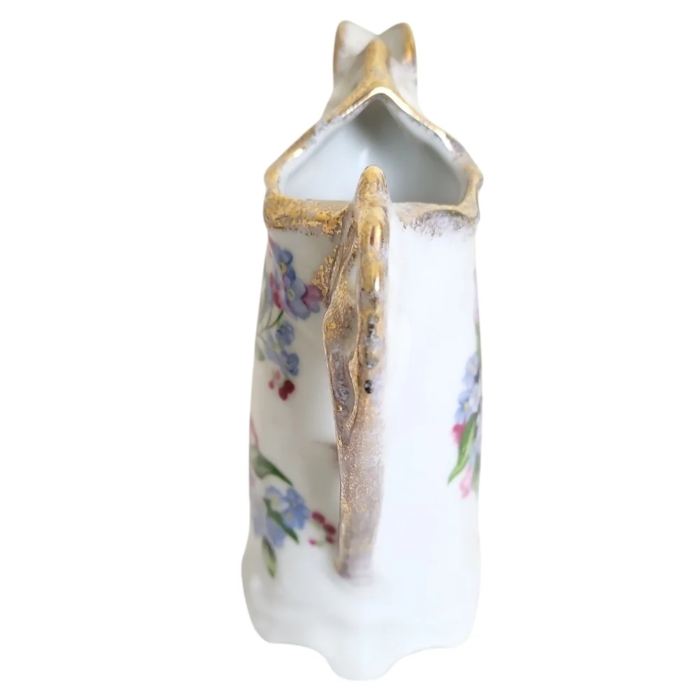 Vintage Royal Crown Hand Painted Gold Trim Floral Creamer 5 1/8